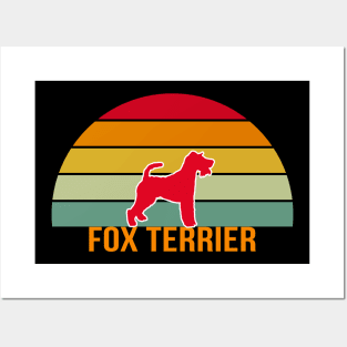 Fox Terrier Vintage Silhouette Posters and Art